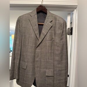 Ralph Lauren Black and White Checkered Blazer Silk/Wool
